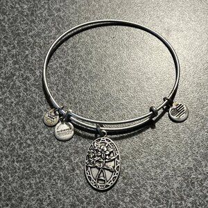 Alex and Ani Friend Charm Bracelet - Silver, Expands 2"- 3.5" Boho Glam Bangle